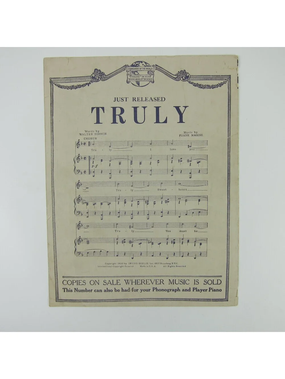 Sheet Music Crying Myself To Sleep Kate Smith Klenner & Wendling Vintage 1930